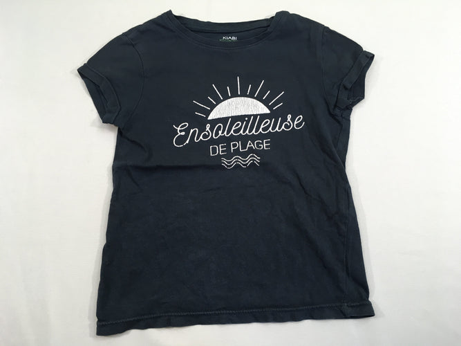 T-shirt m.c bleu foncé ensoleilleuse, moins cher chez Petit Kiwi