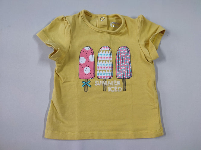 T-shirt m.c jaune glaces "Summer iced", moins cher chez Petit Kiwi