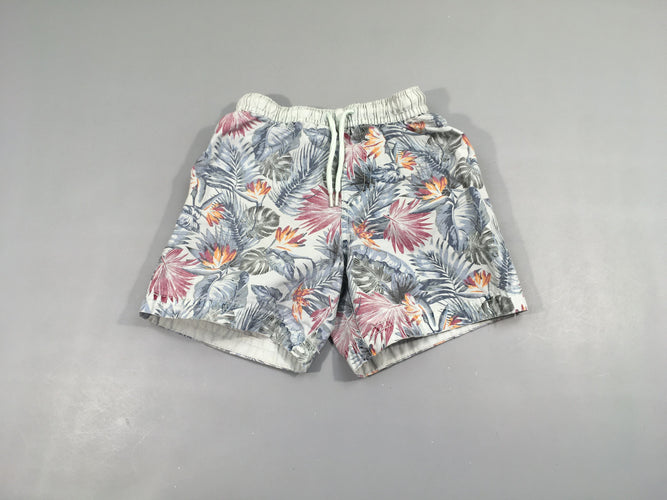 Maillot short bleu clair feuillage, moins cher chez Petit Kiwi