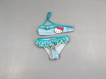 Bikini rayé blanc/bleu Hello Kitty