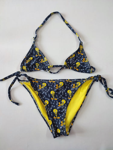 Bikini noir motifs Titi, moins cher chez Petit Kiwi