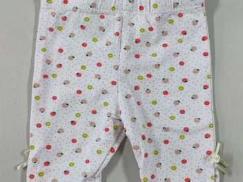 Legging blanc pois roses fruits