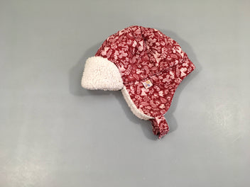 Bonnet rose motifs doublé peluche