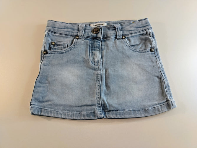 Jupe en Jeans clair, poche avec sequins à l'arrière, moins cher chez Petit Kiwi