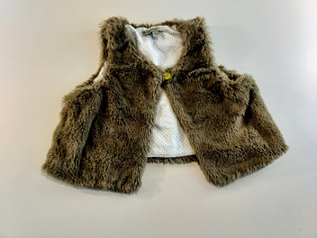 Gilet berger, fausse fourrure brun