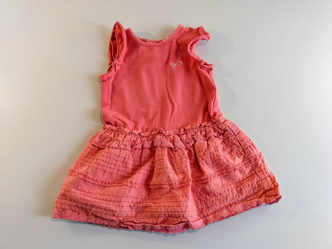 Robe s.m rose, dessous froufrous, moins cher chez Petit Kiwi