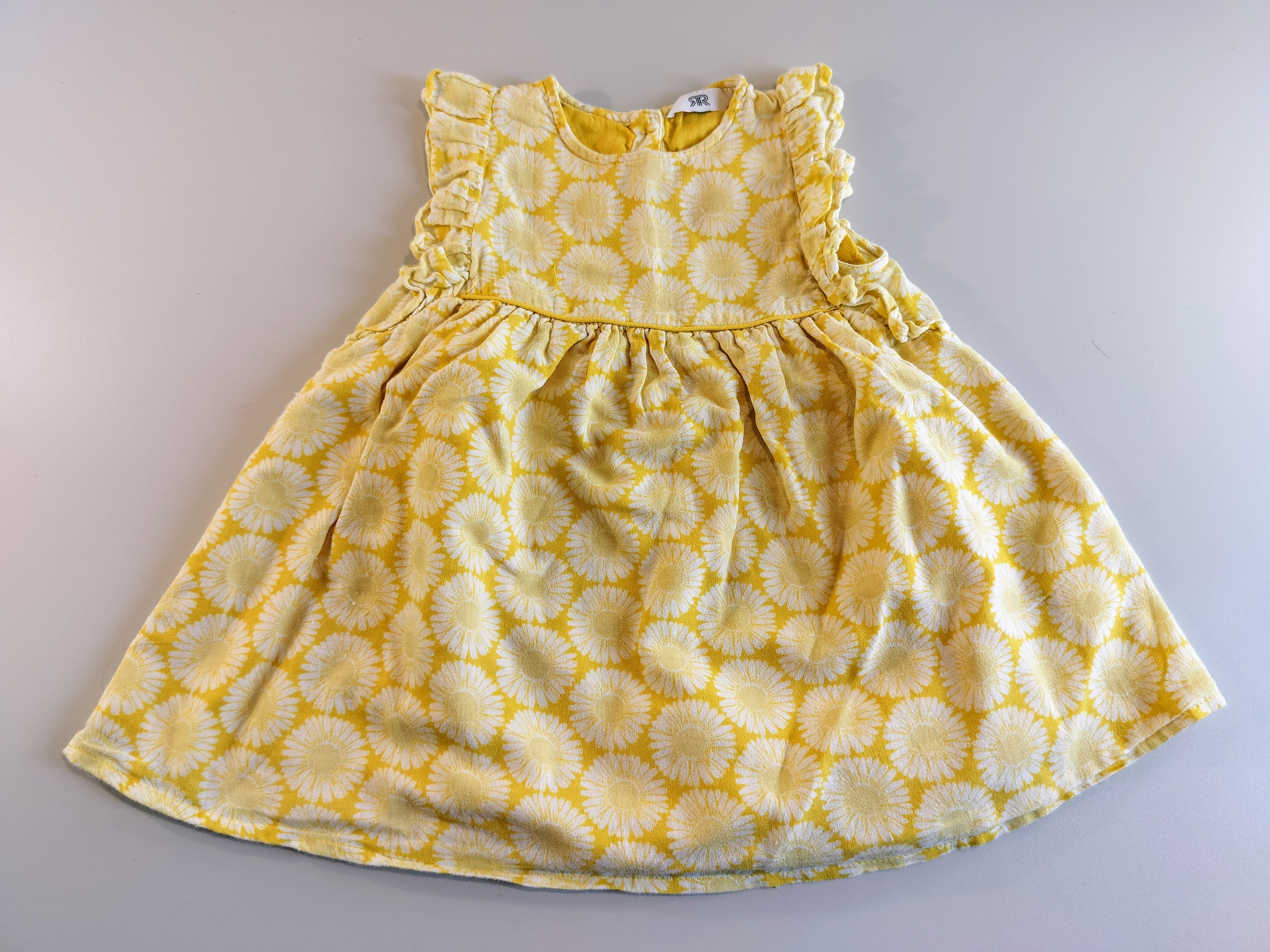 Robe s.m jaune à fleurs