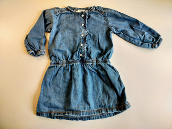 Robe ml denims, boutons transparants pailletés