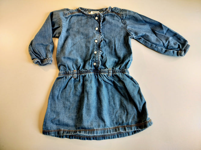 Robe ml denims, boutons transparants pailletés, moins cher chez Petit Kiwi