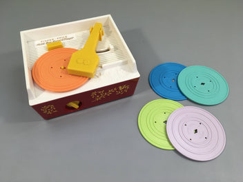 Vintage-Music Box-Recorder player avec 5 disques-Fonctionne