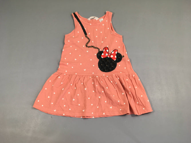 Robe s.m jersey rose Minnie, boulochée, moins cher chez Petit Kiwi