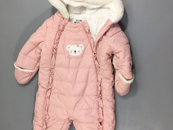 Combi pilote rose pâle koala à capuche oreilles