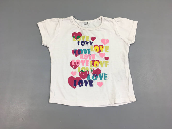 T-shirt m.c blanc Love, moins cher chez Petit Kiwi