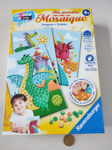 Ma première mosaïque Dragons, 4+, moins cher chez Petit Kiwi