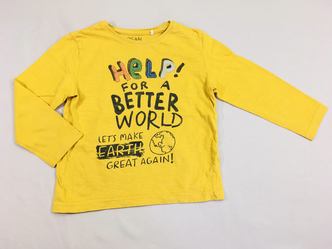 T-shirt m.l jaune Help! Texturé, moins cher chez Petit Kiwi