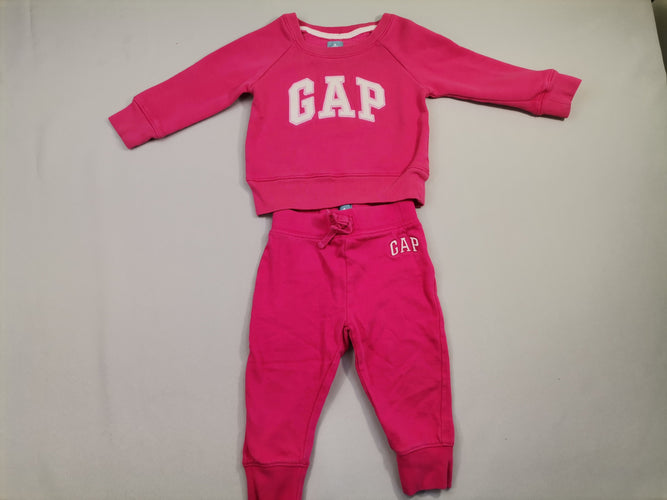 Ensemble sweat et pantalon jogging rose logo gap, moins cher chez Petit Kiwi