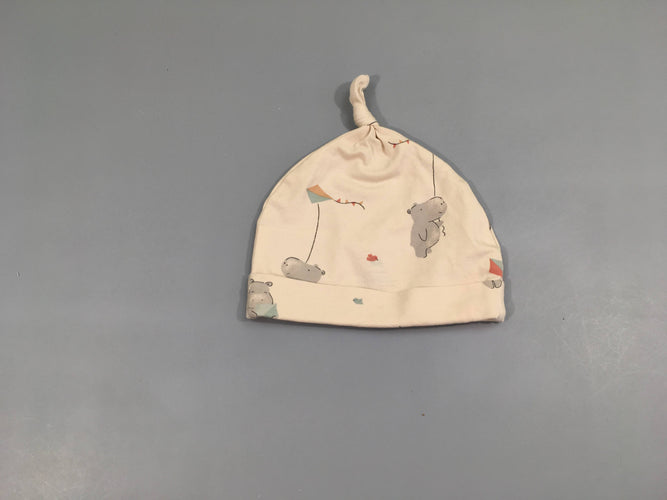 Bonnet beige hippo, moins cher chez Petit Kiwi