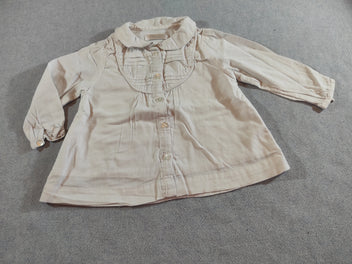 Blouse m.l  blanche  boutonnée col claudine