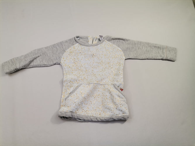 Robe sweat m.l grise - molleton gris et doré 2 poches, moins cher chez Petit Kiwi