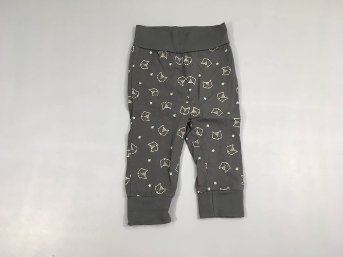 Pantalon jersey gris foncé renards/étoiles, moins cher chez Petit Kiwi