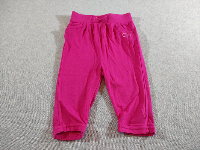 Pantalon fluide fushia , petit noeud, coeur argenté, moins cher chez Petit Kiwi