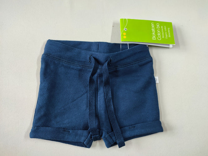 Neuf! Short molleton bleu marine à revers, moins cher chez Petit Kiwi