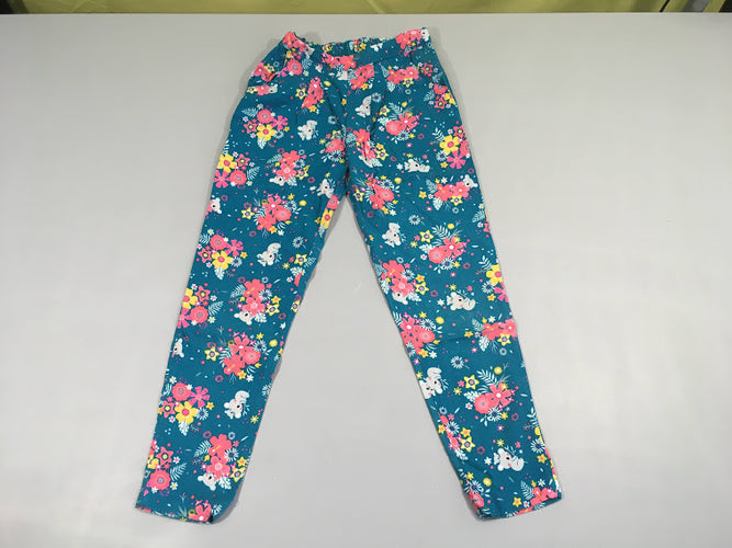 Pantalon léger bleu fleuri koalas, moins cher chez Petit Kiwi