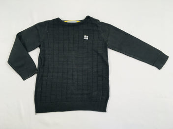 Pull noir texturé carreaux