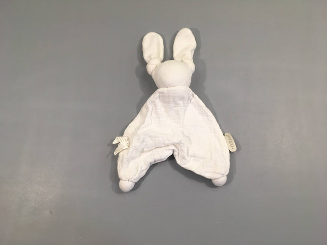 Doudou tétra blanc lapin, moins cher chez Petit Kiwi