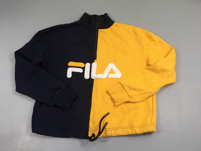 Sweat court bleu marine/jaune Fila, taille XXS, 36 EUR, moins cher chez Petit Kiwi