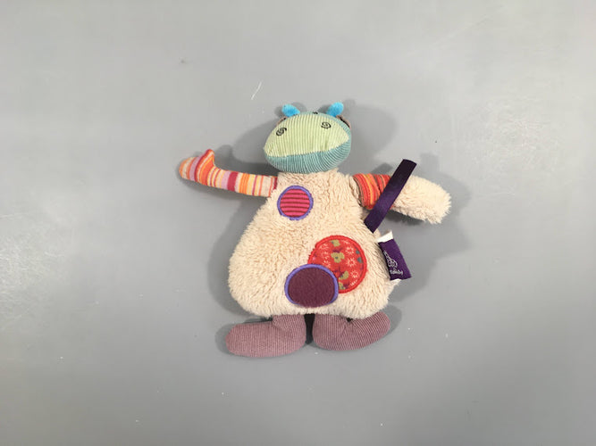 Petit doudou hippo multicolore, moins cher chez Petit Kiwi