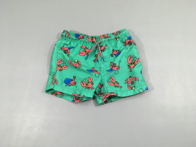 Maillot short vert crabes/homards, moins cher chez Petit Kiwi