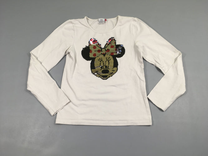 T-shirt m.l blanc Minnie sequins réversibles, moins cher chez Petit Kiwi