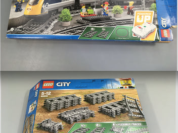 Lego city 60197 le train de passagers télécommandé +Lego city 60205 Rails et Virages