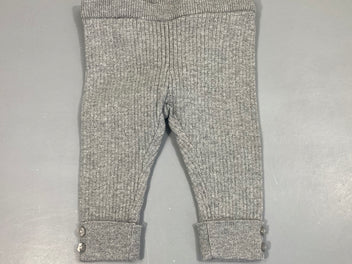 Legging épais mailles gris côtes, un peu bouloché