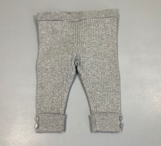 Legging épais mailles gris côtes, un peu bouloché, moins cher chez Petit Kiwi