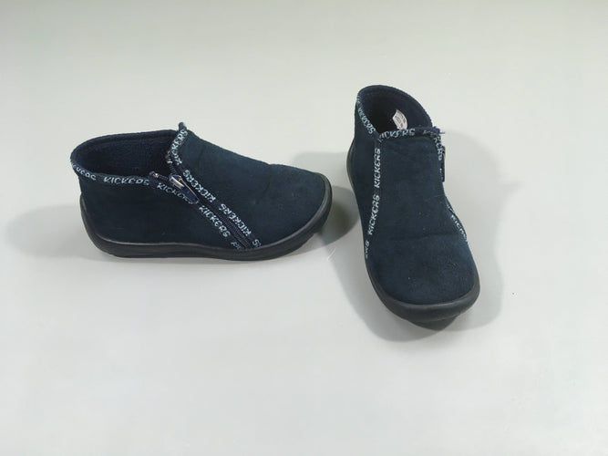 Pantoufles kickers velours bleu foncé, 27, moins cher chez Petit Kiwi