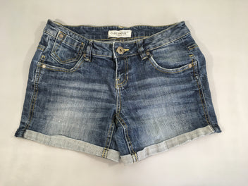 Short jean à revers, taille 36