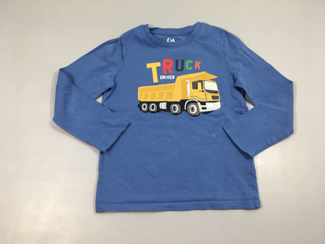 T-shirt m.l bleu camion, 100% coton, moins cher chez Petit Kiwi