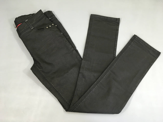 Pantalon noir enduit clous, moins cher chez Petit Kiwi