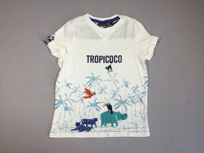 T-shirt m.c blanc tropicoco, moins cher chez Petit Kiwi