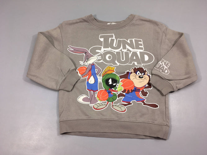 Sweat gris looney tunes, moins cher chez Petit Kiwi