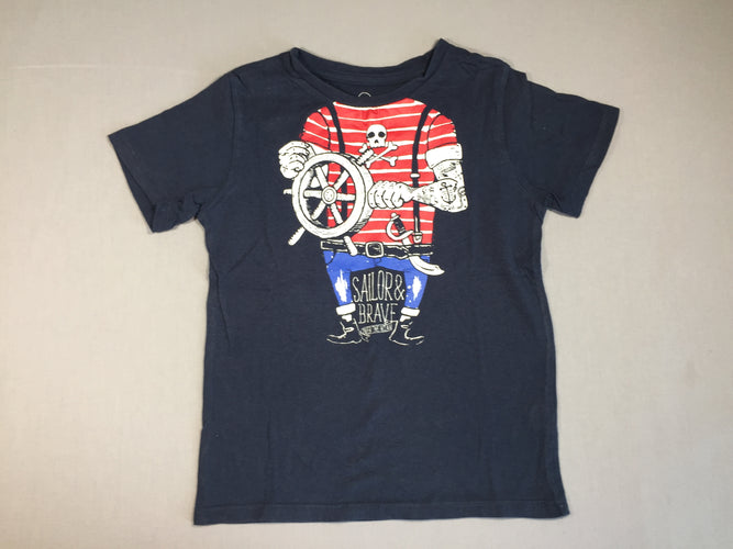 T-shirt m.c bleu marine pirate, moins cher chez Petit Kiwi