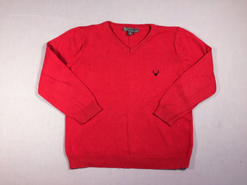 Pull rouge encolure V