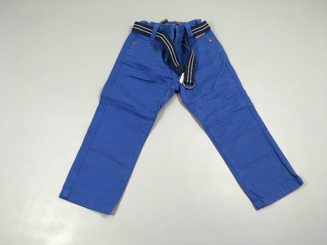 Pantalon bleu ceinture, moins cher chez Petit Kiwi