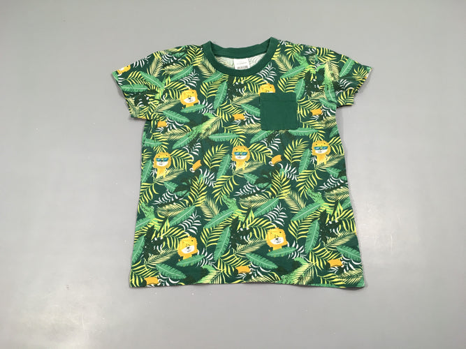 T-shirt m.c vert feuillage lions poche, moins cher chez Petit Kiwi