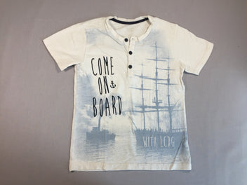 T-shirt m.c blanc Come On Board - bateau - taille estimée