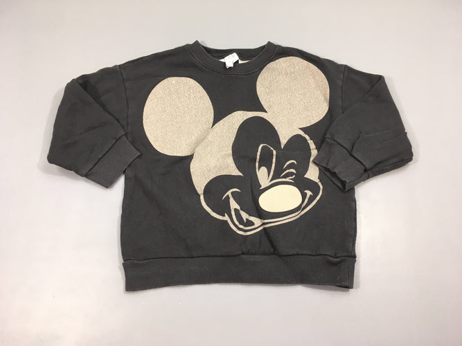 Sweat gris foncé Mickey, moins cher chez Petit Kiwi