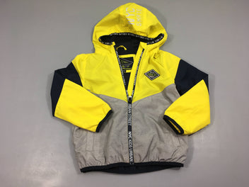 Veste légère zippée jaune/gris/bleu foncé à capuche nyc