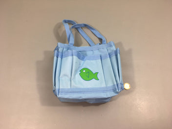 Petit sac bleu de plage poisson, soleil